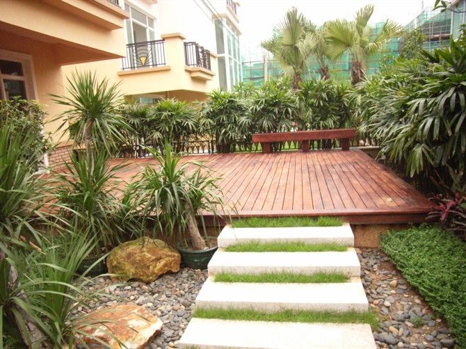 防腐木花架圍欄，庭院里的別致一景